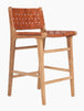 Hallie Woven Leather Bar Stool (75cm)