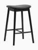 Lando Leather Backless Bar Stool (Black)