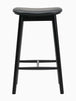 Lando Leather Backless Bar Stool (Black)