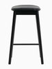 Lando Leather Backless Bar Stool (Black)