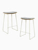 Hendrix Backless Bar Stool (Oak, Grey Weave Fabric)