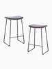 Hendrix Backless Bar Stool (Walnut, Black Leather)