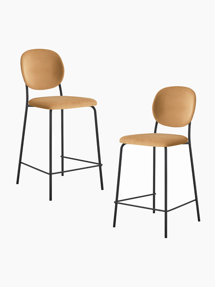 Margot Velvet Bar Stool (Set of 2)