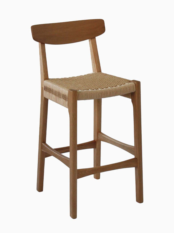 Fitzroy Rattan Bar Stool With Backrest