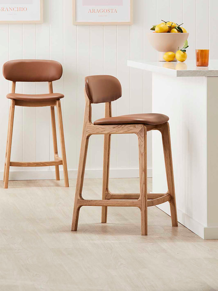 Alaska Leather Bar Stool