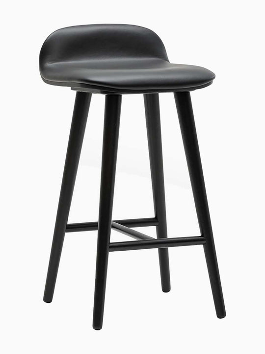 Capa Leather Bar Stool (Black) Bar Stools