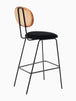 Betty Rattan Velvet Bar Stool