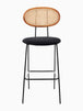 Betty Rattan Velvet Bar Stool