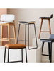 Hendrix Backless Bar Stool (Oak, Black Leather)