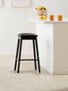 Lando Leather Backless Bar Stool (Black)