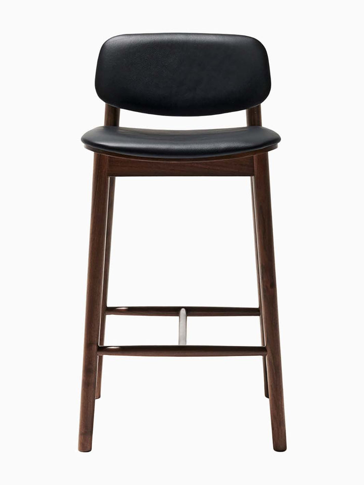 Lando Leather Bar Stool (Walnut)