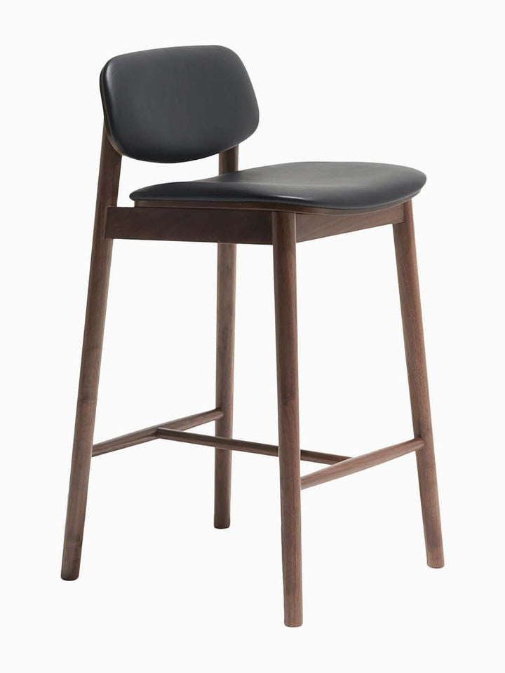 Lando Leather Bar Stool (Walnut)