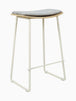 Hendrix Backless Bar Stool (Oak, Grey Weave Fabric)