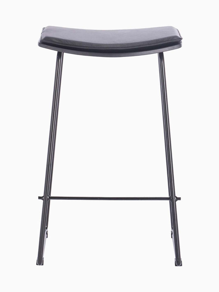 Hendrix Backless Bar Stool (Black, Black Leather)