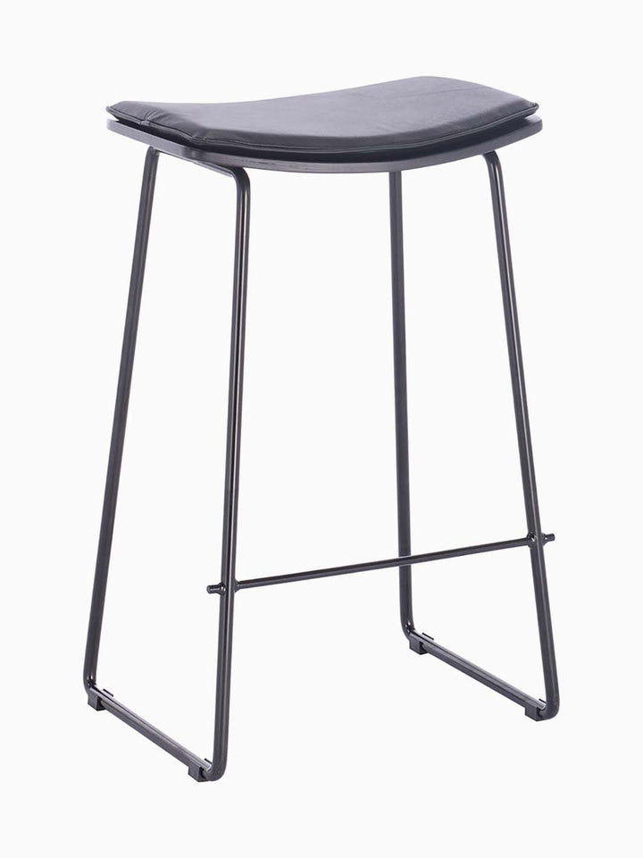 Hendrix Backless Bar Stool (Black, Black Leather)