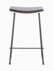 Hendrix Backless Bar Stool (Oak, Black Leather)