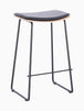 Hendrix Backless Bar Stool (Oak, Black Leather)