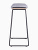 Hendrix Backless Bar Stool (Oak, Black Leather)