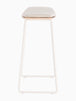 Hendrix Backless Bar Stool (Oak, White Leather)