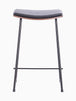 Hendrix Backless Bar Stool (Walnut, Black Leather)