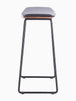 Hendrix Backless Bar Stool (Walnut, Black Leather)